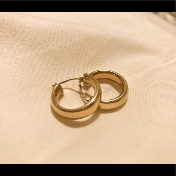 Classic Chubby Hoops 14k - Picture 2 of 5